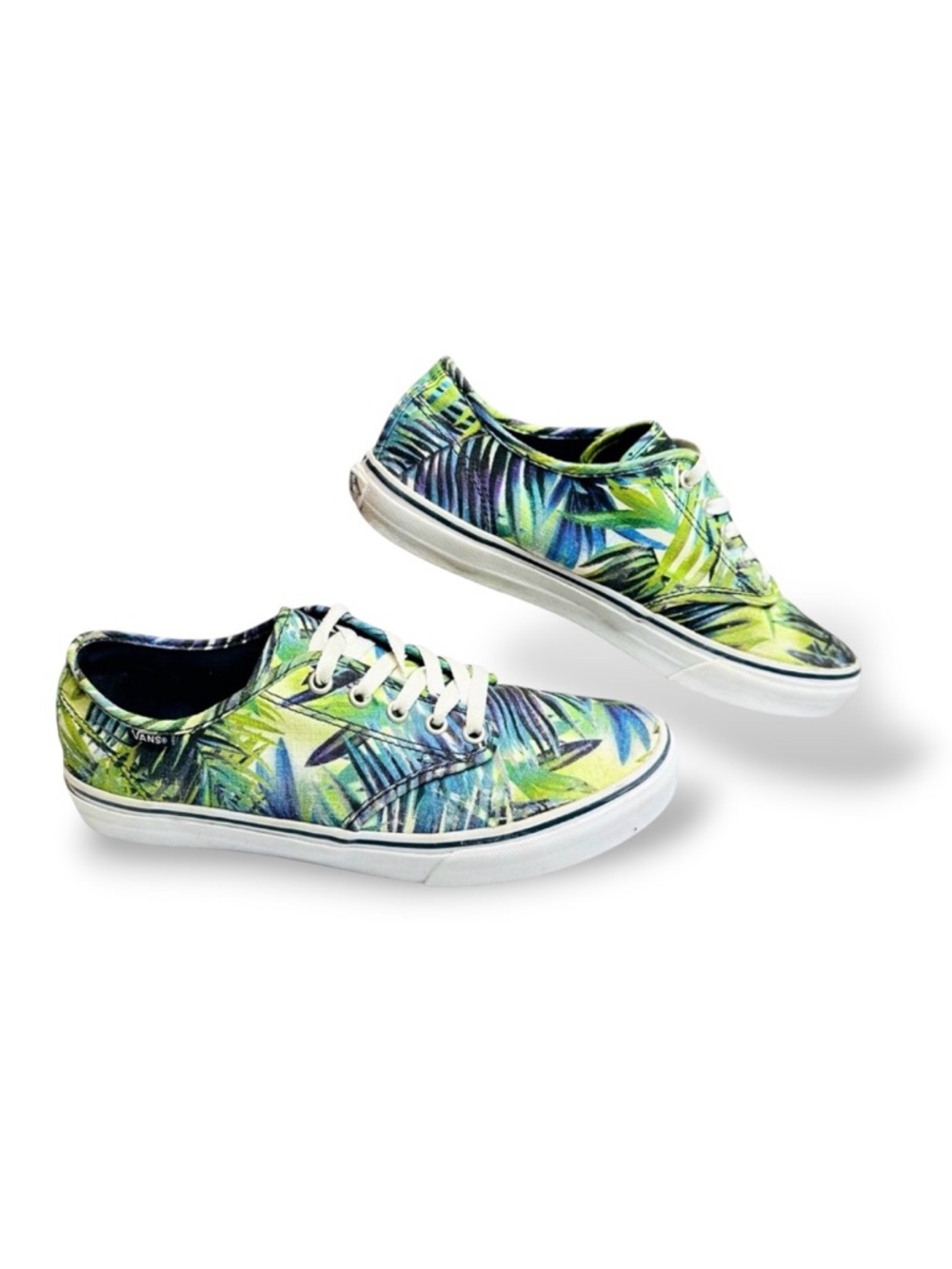 Vans Camden Women’s‎ Tropical Palm Leaf Print Canvas Sneakers Green Blue Size 10